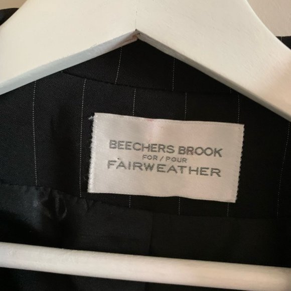 Vintage Beecher Brook for Fairweather Striped Black Oversized Blazer Size Small - Picture 8 of 10